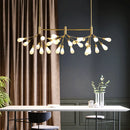 GobekUsa Firefly Suspension Light - Brass Finish, Postmodern Island Fixture with 27 Glass Lights