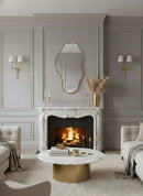 Asymmetrical Brass Mirror