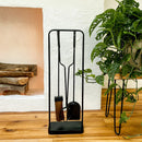 Black Iron Fireplace Tool Set with Shovel Brush Tongs by Decor Steals
