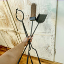 Black Iron Fireplace Tool Set with Shovel Brush Tongs by Decor Steals