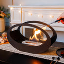 16x9.5"Black Metal Tabletop Fireplace（Currently available in Europe）