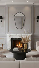 Black Frame Italian Mirror - Shield Brass Mirror