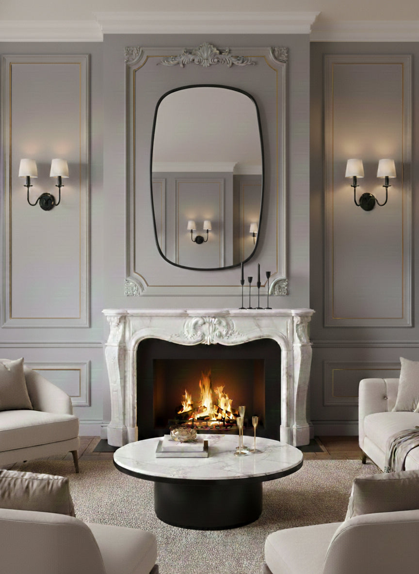 Black Framed Mirror - Rectangular Brass Wall Mirror, photo 4 of 14