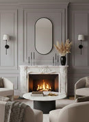 Black Frame Capsule Mirror - Brass Wall Mirror