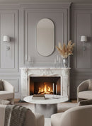 Silver Frame Capsule Mirror - Brass Wall Mirror