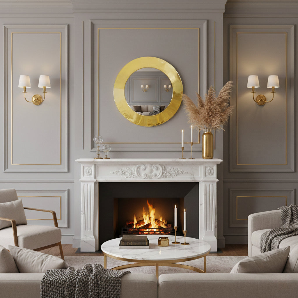 Black Brass Round Mirror, photo 6 of 12