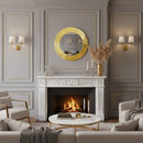 Black Brass Round Mirror