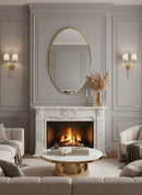 Brass Oval Wall Mirror -  Unlacquered Brass Bathroom Mirror