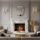 Shield Gold Brass Frame Wall Mirror