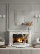 Silver Frame Wavy Mirrors - Aesthetic Luxurious Wall Mirror