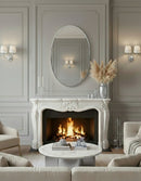 Silver Brass Oval Wall Mirror