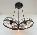 Rustic Industrial Wagon Wheel CHANDELIER TRIO Light by The Lamp Goods