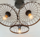 Rustic Industrial Wagon Wheel CHANDELIER TRIO Light by The Lamp Goods