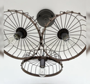 Rustic Industrial Wagon Wheel CHANDELIER TRIO Light by The Lamp Goods