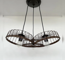 Rustic Industrial Wagon Wheel CHANDELIER TRIO Light by The Lamp Goods