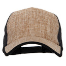 5 Panel Faux Jute High Profile Straw Trucker Cap