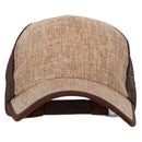 5 Panel Faux Jute High Profile Straw Trucker Cap