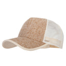 5 Panel Faux Jute High Profile Straw Trucker Cap