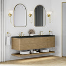 James Martin Allamari 72" Floating Double Bathroom Vanity, Dune Mist
