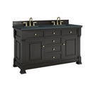 James Martin Brookfield 60" Double Bathroom Vanity, Black Onyx