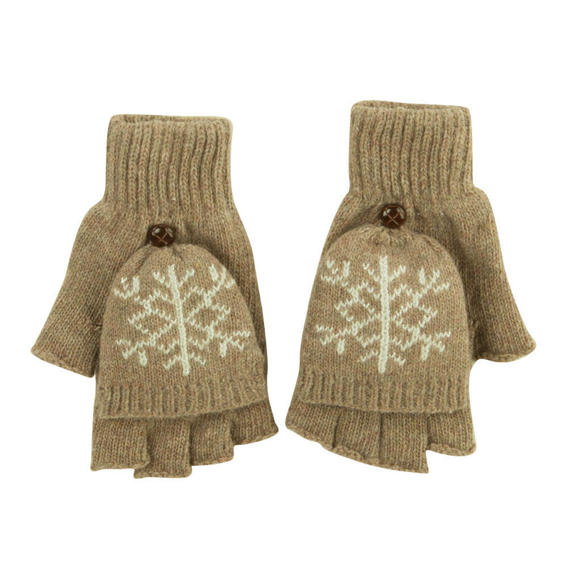 Women's Snowflake Flip Top Mitt Glove