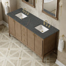 James Martin Kinnsden 72" Double Bathroom Vanity, Weathered Oak
