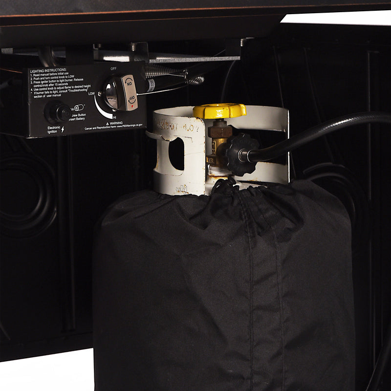 Black Aluminum Fire Table Set with Four Deep Seating Loveseats