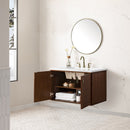 James Martin Amberly 36" Dual Mount Single Bathroom Vanity, Mid-Century Walnut
