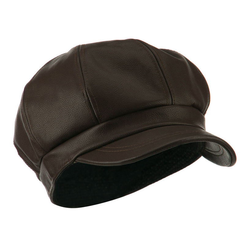 Faux Leather Spitfire Hat