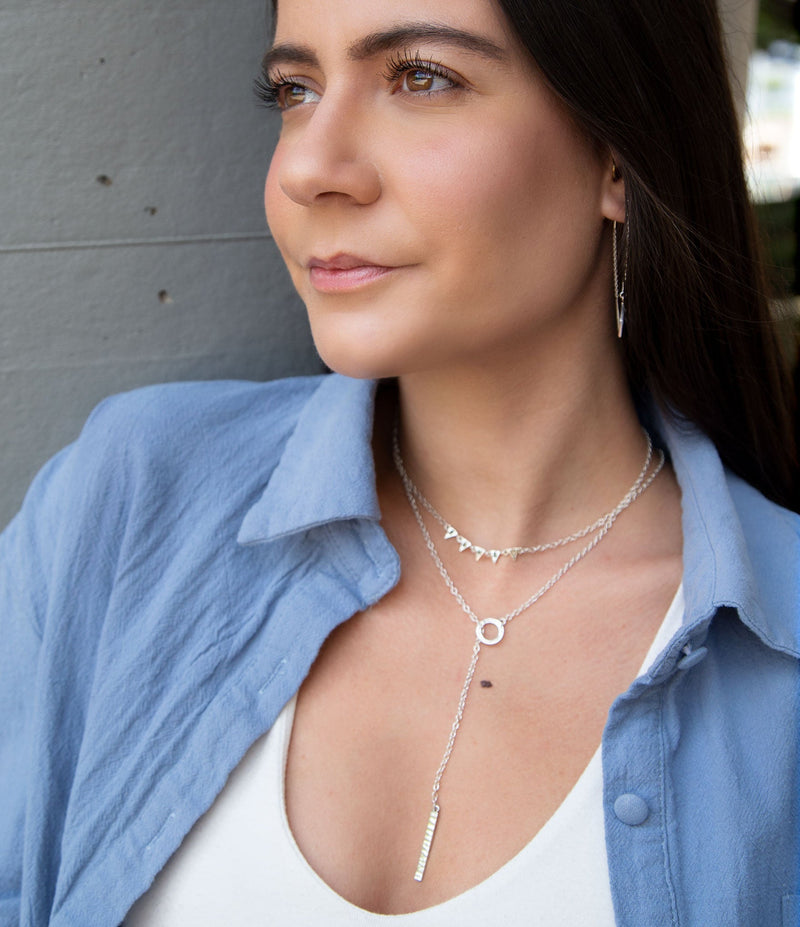 Flag It Marcasite and Silver Necklace