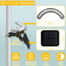Flag Pole Light Outdoor Solar Flagpole Light House Mount with Adjustable 180° Direction, 360lm Brightness, IP65 Waterproof for 1''-1.5" Poles