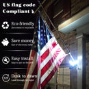 Flag Pole Light Outdoor Solar Flagpole Light House Mount with Adjustable 180° Direction, 360lm Brightness, IP65 Waterproof for 1''-1.5" Poles