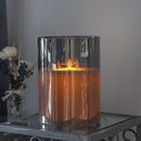 8"High 3-Wick Glass Flameless Candles( Large Gray) by JHY DESIGN
