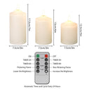 4/5/6inch High 3D Flameless Candles (Set of 3)