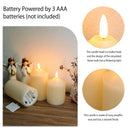 4/5/6inch High 3D Flameless Candles (Set of 3)