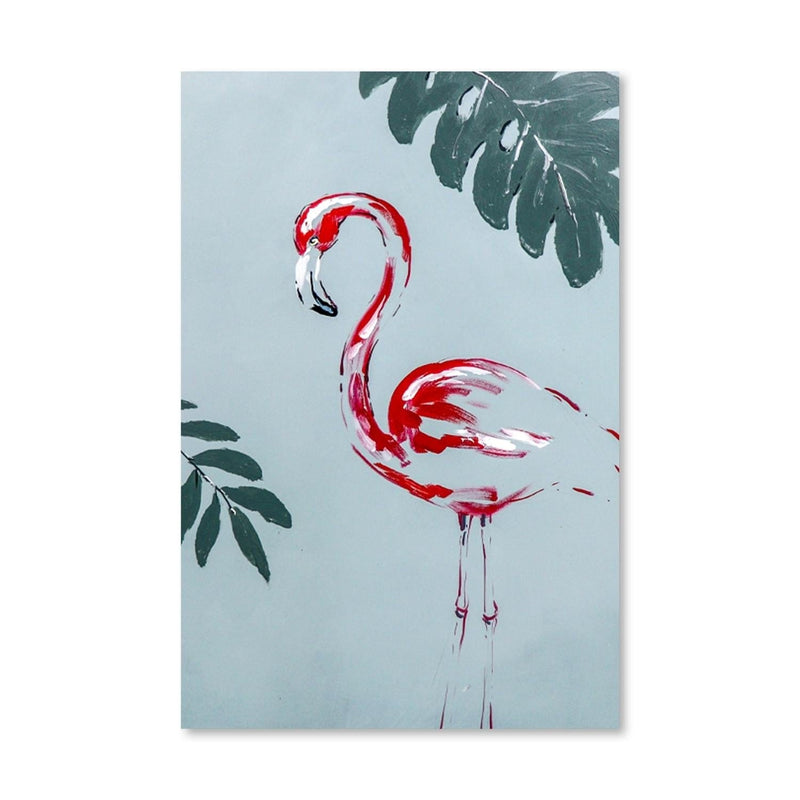 Flamingo Outline Oil Painting