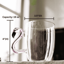 3D Flamingo Glass Mugs by Jersey Art Glass