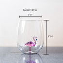 3D Flamingo Stemless Wine Glasses