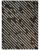 Flatweave Hairon Genuine Leather 5x8, 8x10 and 9x12 Brown Tan and Ivory Area Rug | LR16