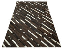 Flatweave Hairon Genuine Leather 5x8, 8x10 and 9x12 Brown Tan and Ivory Area Rug | LR16