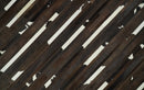 Flatweave Hairon Genuine Leather 5x8, 8x10 and 9x12 Brown Tan and Ivory Area Rug | LR16