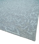 Flatwoven 8x10 Hand Made Silver Modern Minimalist Art Silk and Wool Rug by The Rug Decor