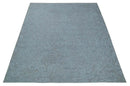 Flatwoven 8x10 Hand Made Silver Modern Minimalist Art Silk and Wool Rug by The Rug Decor