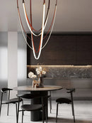 GobekUsa Flexible Leather Belt LED Chandelier Lighting