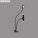GobekUsa Flexible LED Vanity Light: Round, Flush-mount Design in Contemporary Metal Finish - Black or White with Clip-on Base