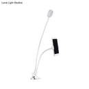 GobekUsa Flexible LED Vanity Light: Round, Flush-mount Design in Contemporary Metal Finish - Black or White with Clip-on Base