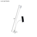GobekUsa Flexible LED Vanity Light: Round, Flush-mount Design in Contemporary Metal Finish - Black or White with Clip-on Base
