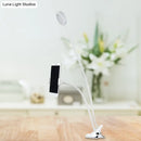 GobekUsa Flexible LED Vanity Light: Round, Flush-mount Design in Contemporary Metal Finish - Black or White with Clip-on Base