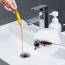 Flexible orange & yellow drain cleaner brush kitchen hair remover by Decorbites