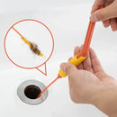 Flexible orange & yellow drain cleaner brush kitchen hair remover by Decorbites